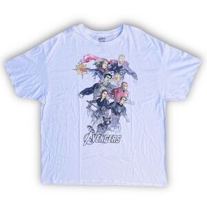 Marvel Avengers End Game Graphic T-Shirt White Mens Tee Oversized 2XL Superheros